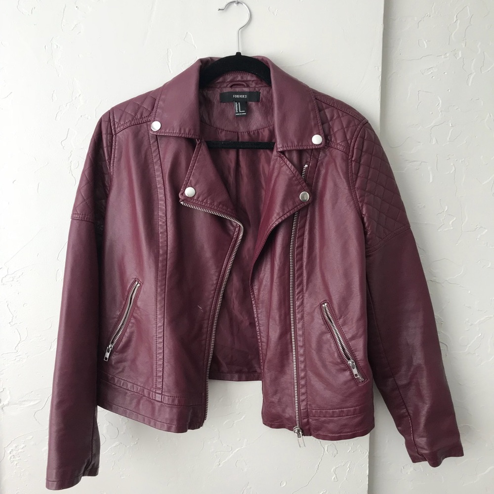 Maroon Leather Jacket